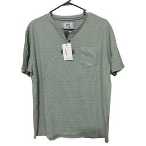 PX Henley T Shirt Mens 3XL sage green short sleeve NWT 100% cotton Spring casual